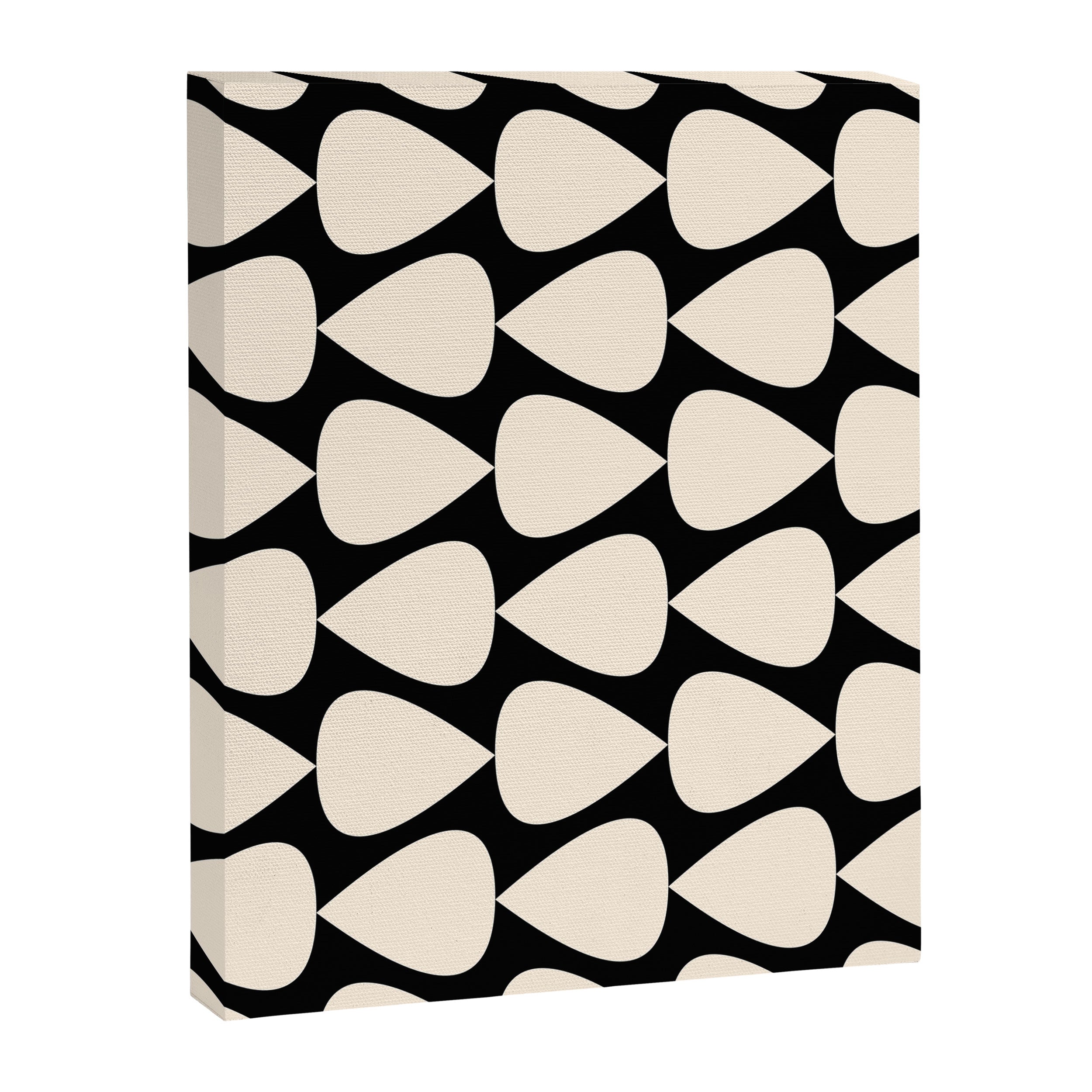 Plectrum Pattern in Almond Cream and Black Canvas Print Gallery Image 8