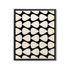 Plectrum Pattern in Almond Cream and Black Framed Canvas Print Gallery Image 8