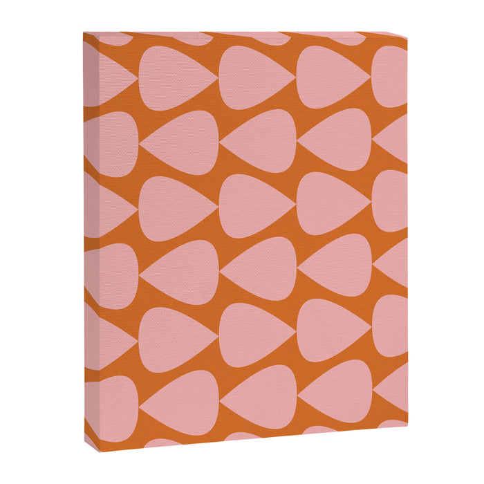 Plectrum Pattern in Pink and Orange Canvas Print Gallery Image 1