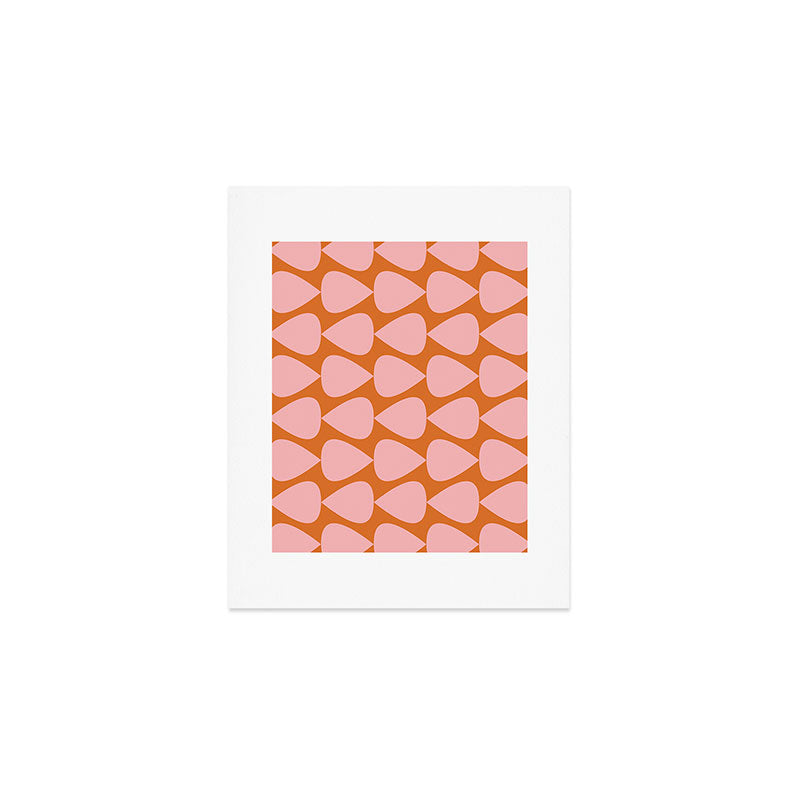 Plectrum Pattern in Pink and Orange Art Print Gallery Image 1