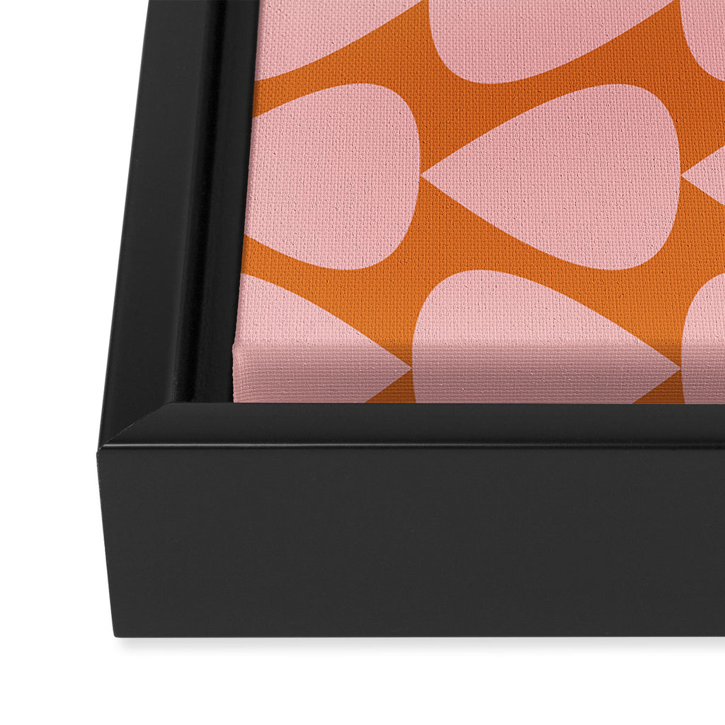 Plectrum Pattern in Pink and Orange Framed Canvas Print Gallery Image 3