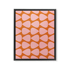 Plectrum Pattern in Pink and Orange Framed Canvas Print Gallery Image 8