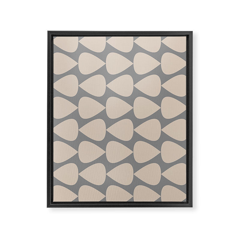 Plectrum Pattern in Putty and Gray Framed Canvas Print Gallery Image 8