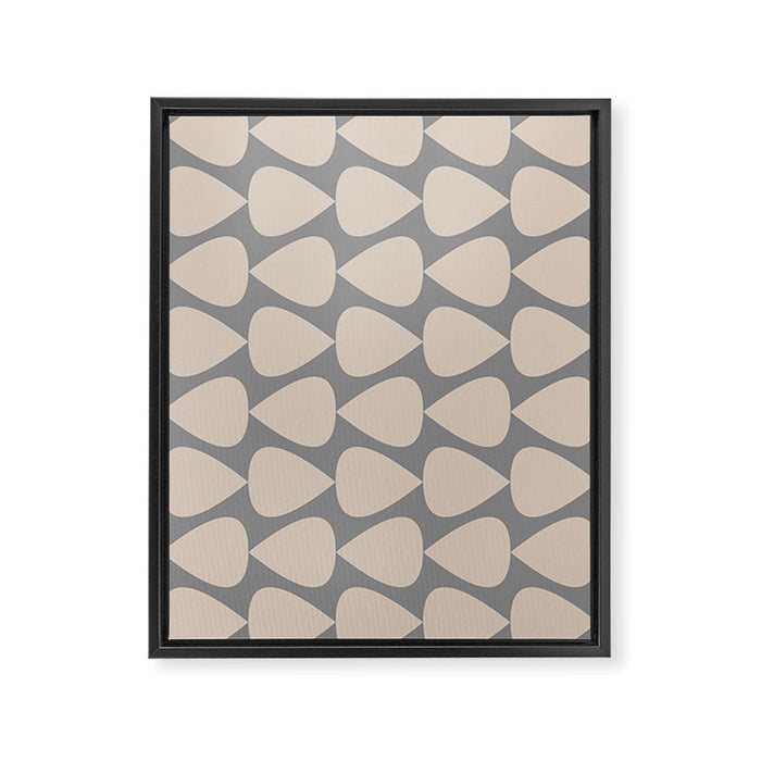 Plectrum Pattern in Putty and Gray Framed Canvas Print Gallery Image 1