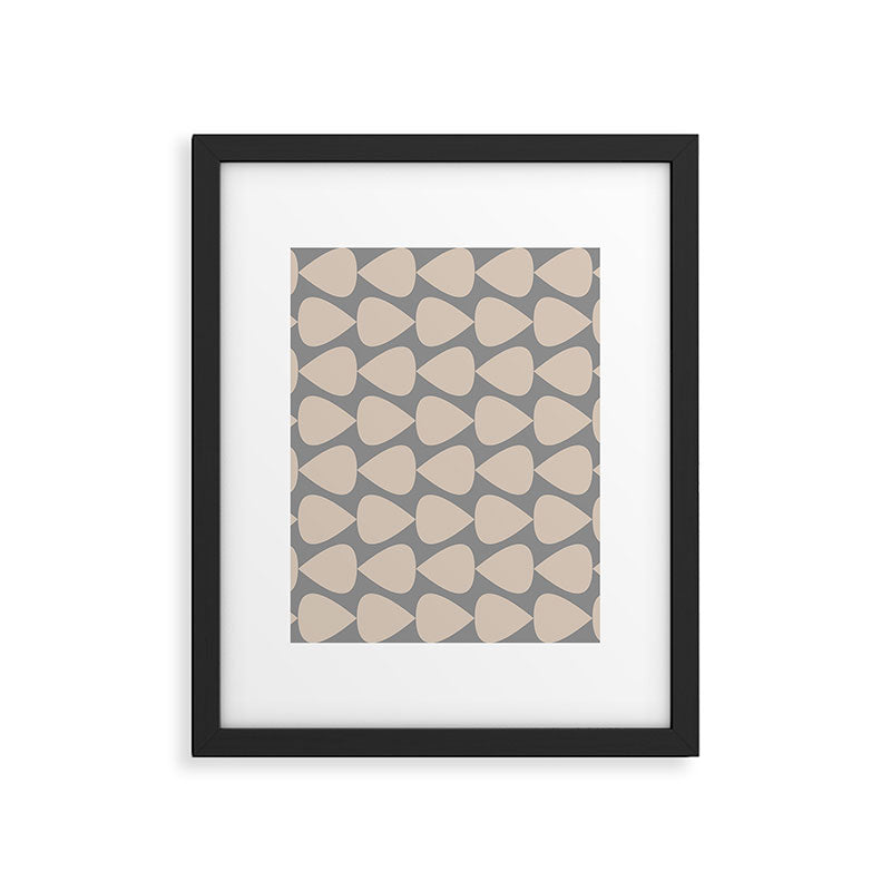 Plectrum Pattern in Putty and Gray Framed Art Print Gallery Image 6