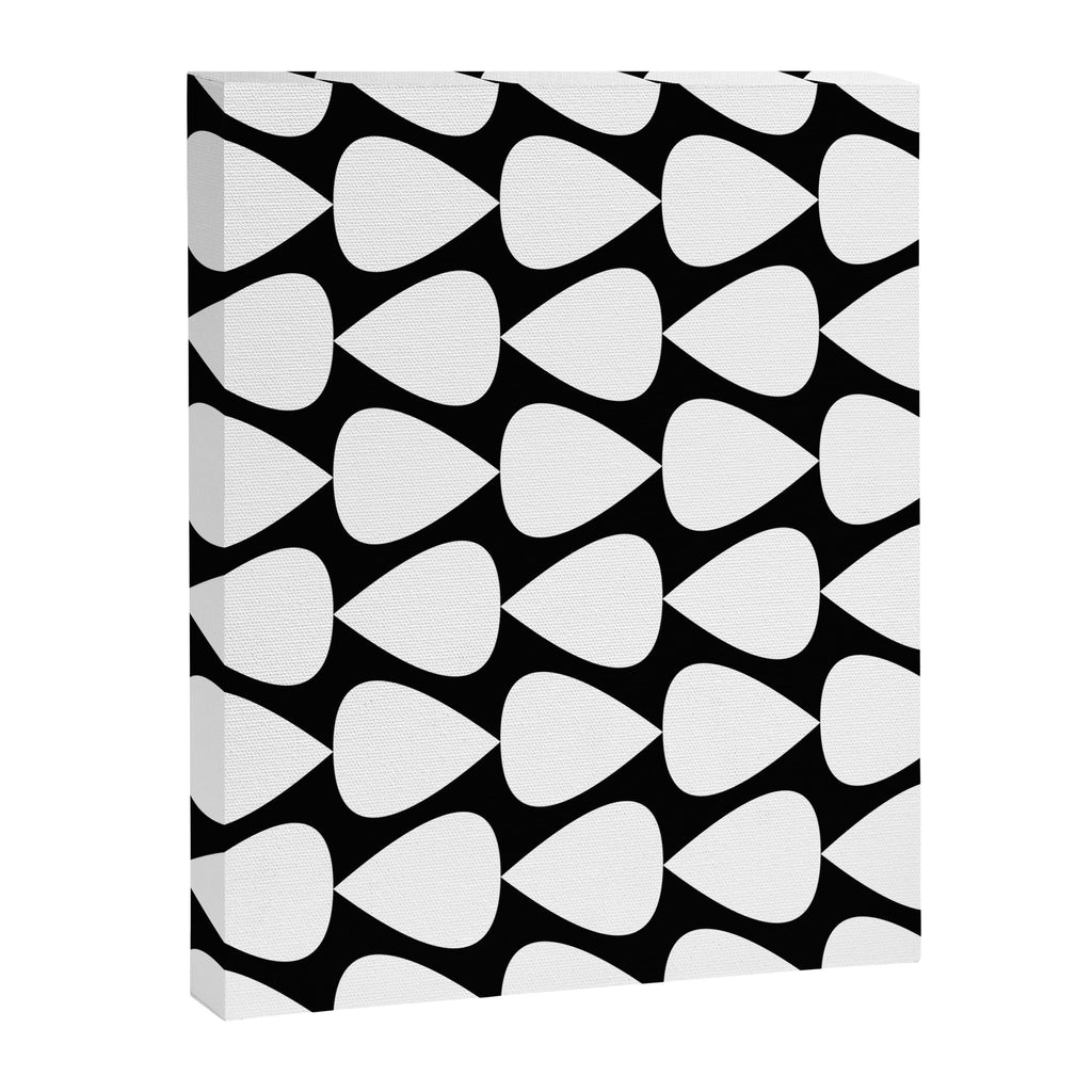 Plectrum Pattern in White and Black Canvas Print Gallery Image 8