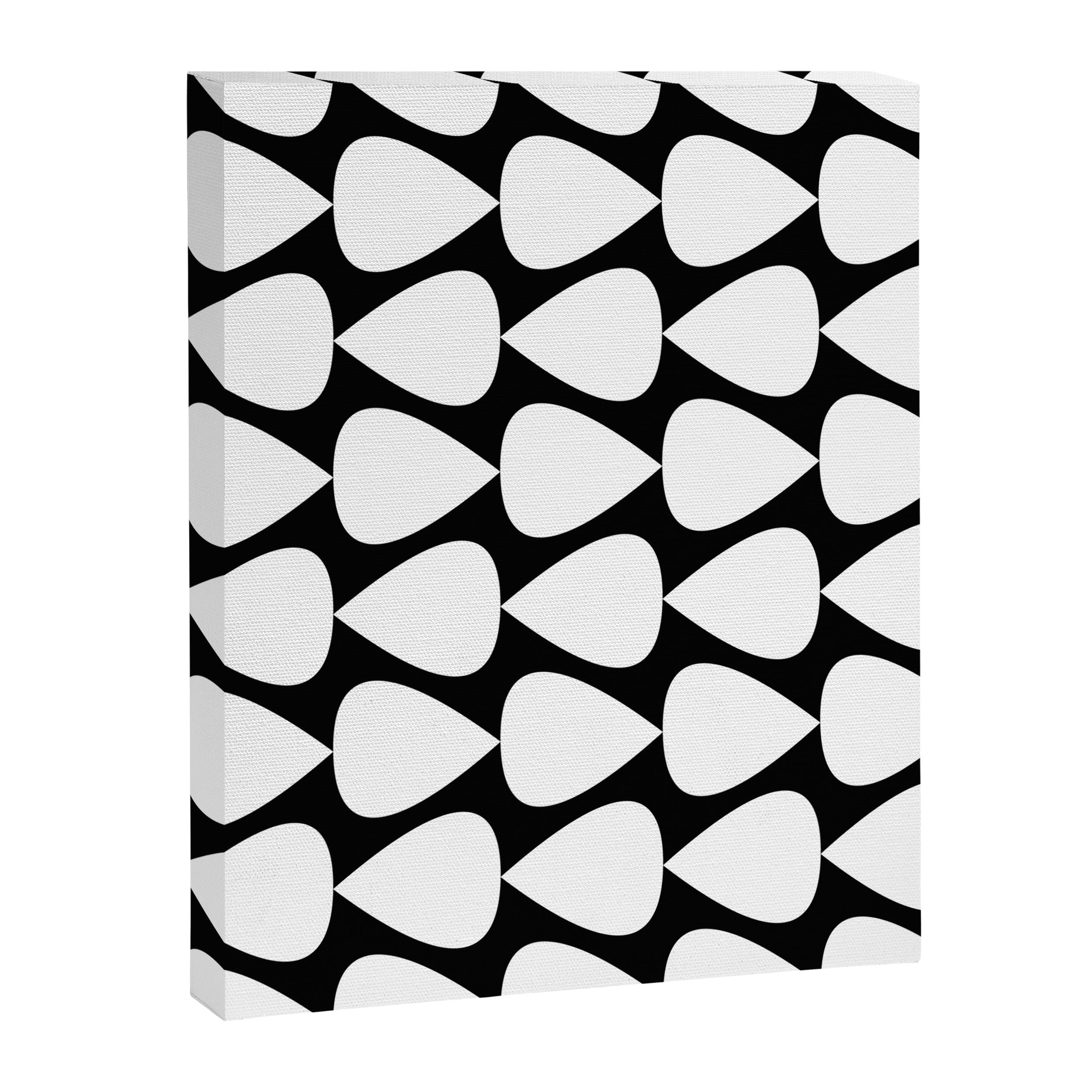 Plectrum Pattern in White and Black Canvas Print Gallery Image 8
