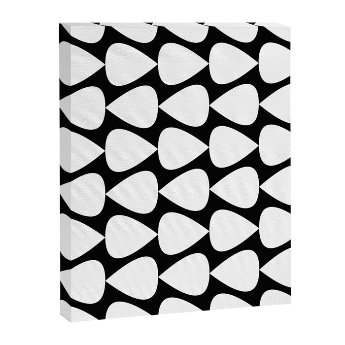 Plectrum Pattern in White and Black Canvas Print Gallery Image 1
