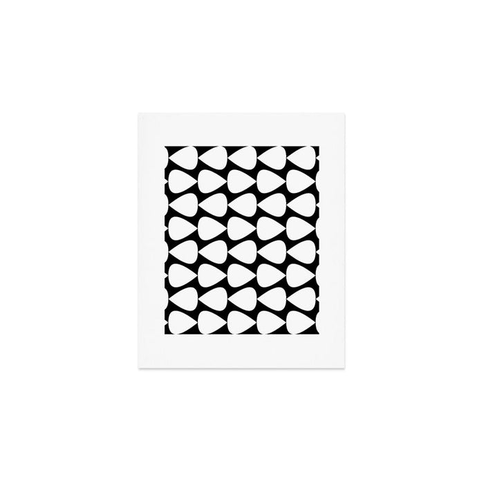 Plectrum Pattern in White and Black Art Print Gallery Image 1