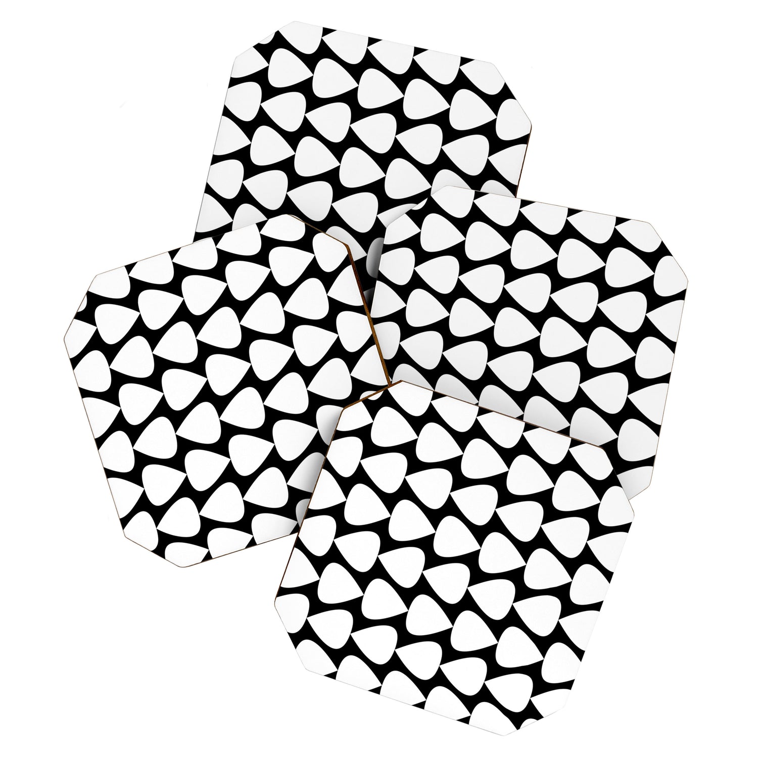 Plectrum Pattern in White and Black Coaster Gallery Image 1