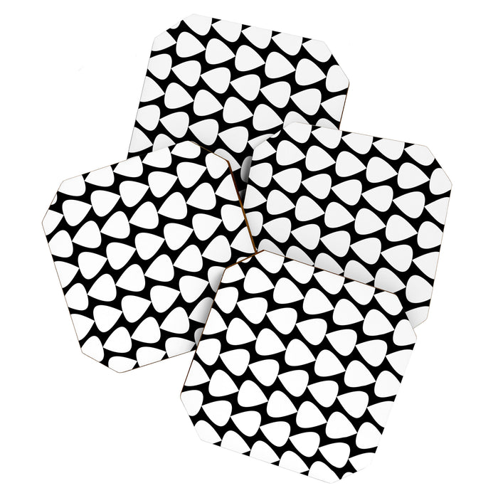 Plectrum Pattern in White and Black Coaster Gallery Image 1