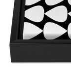 Plectrum Pattern in White and Black Framed Canvas Print Gallery Image 3