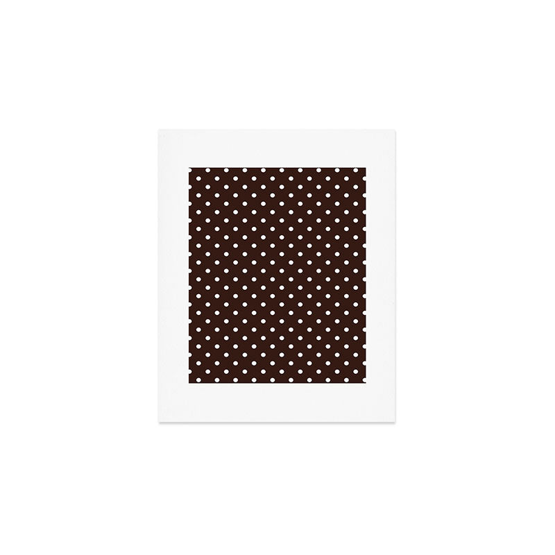 Polka Dot Brown and White Pattern Art Print Gallery Image 1