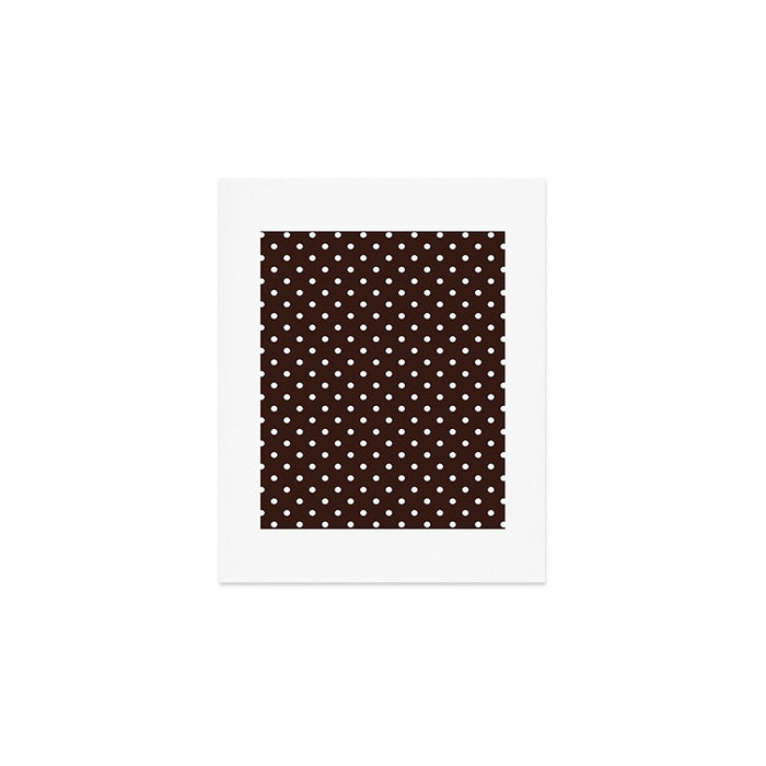Polka Dot Brown and White Pattern Art Print Gallery Image 1