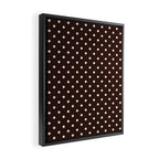 Polka Dot Brown and White Pattern Framed Canvas Print Gallery Image 2