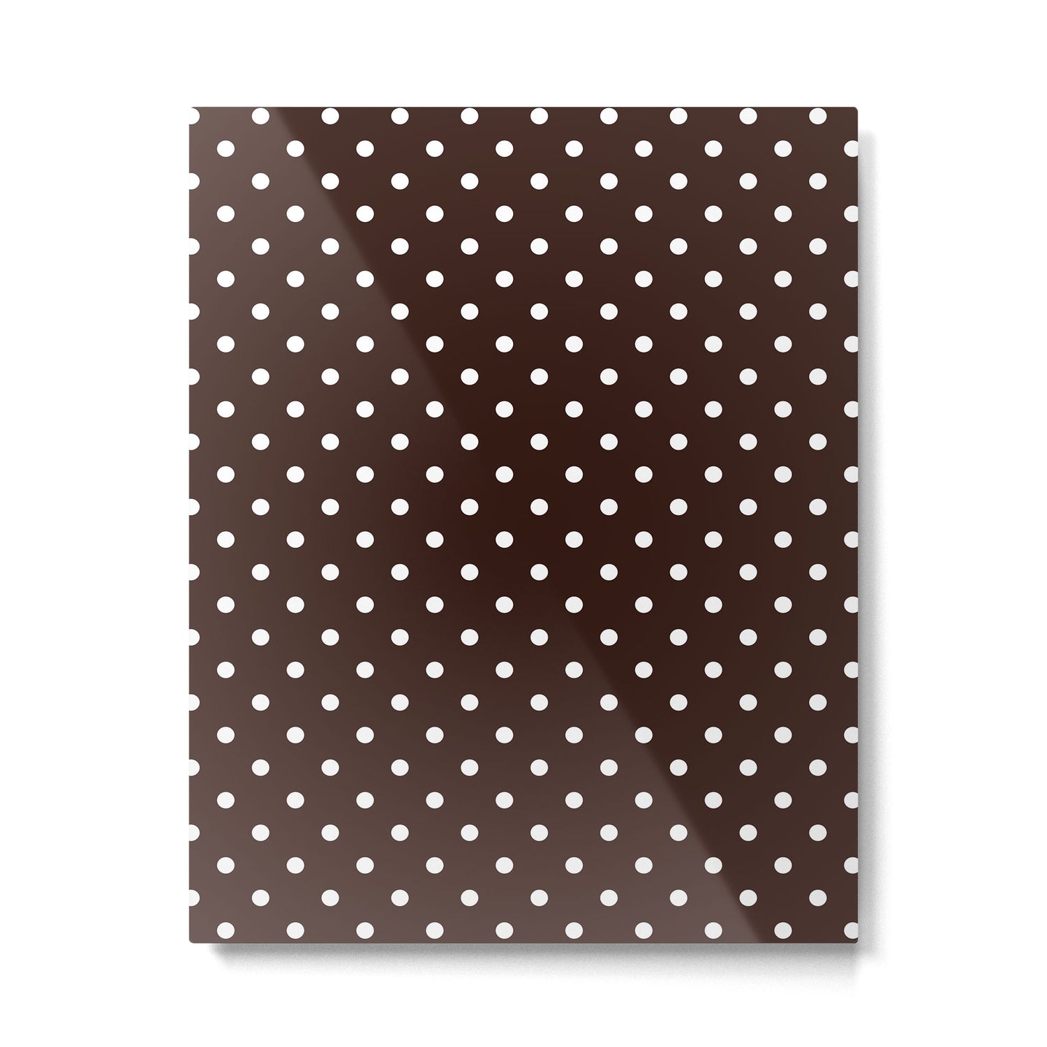 Polka Dot Brown and White Pattern Metal Print Gallery Image 6