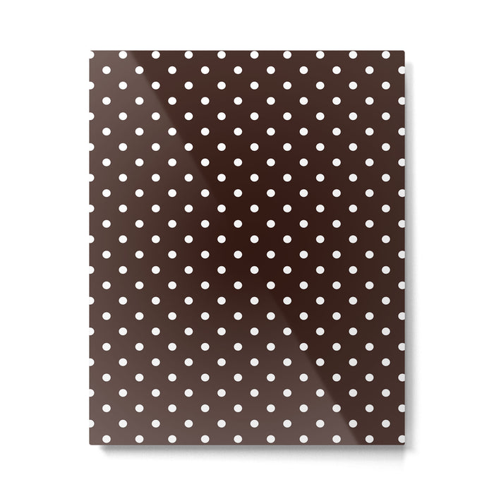 Polka Dot Brown and White Pattern Metal Print Gallery Image 1