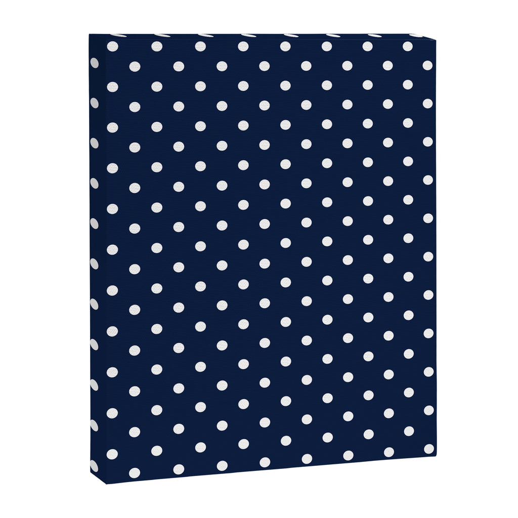 Polka Dot Classic Pattern in Nautical Navy Blue and White Canvas Print Gallery Image 8