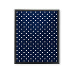 Polka Dot Classic Pattern in Nautical Navy Blue and White Framed Canvas Print Gallery Image 8