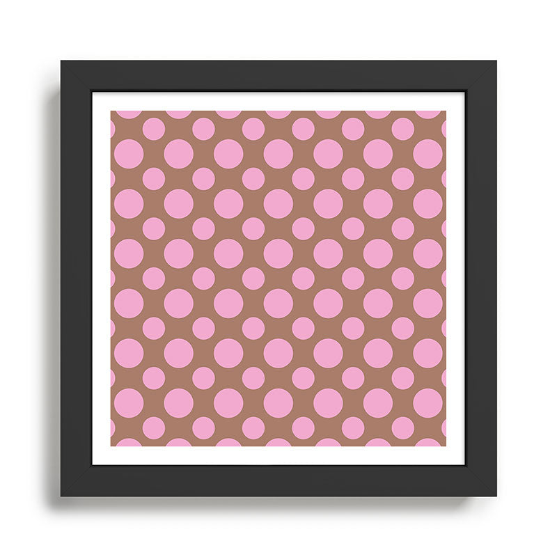 Polka Dots Variable Pattern 2 Inspired by PANTONE 17 1230 Color of the Year Mocha Mousse Framed Art Print Gallery Image 1
