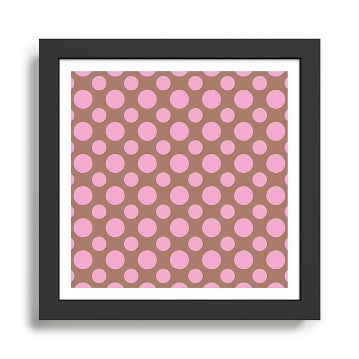 Polka Dots Variable Pattern 2 Inspired by PANTONE 17 1230 Color of the Year Mocha Mousse Framed Art Print Gallery Image 1