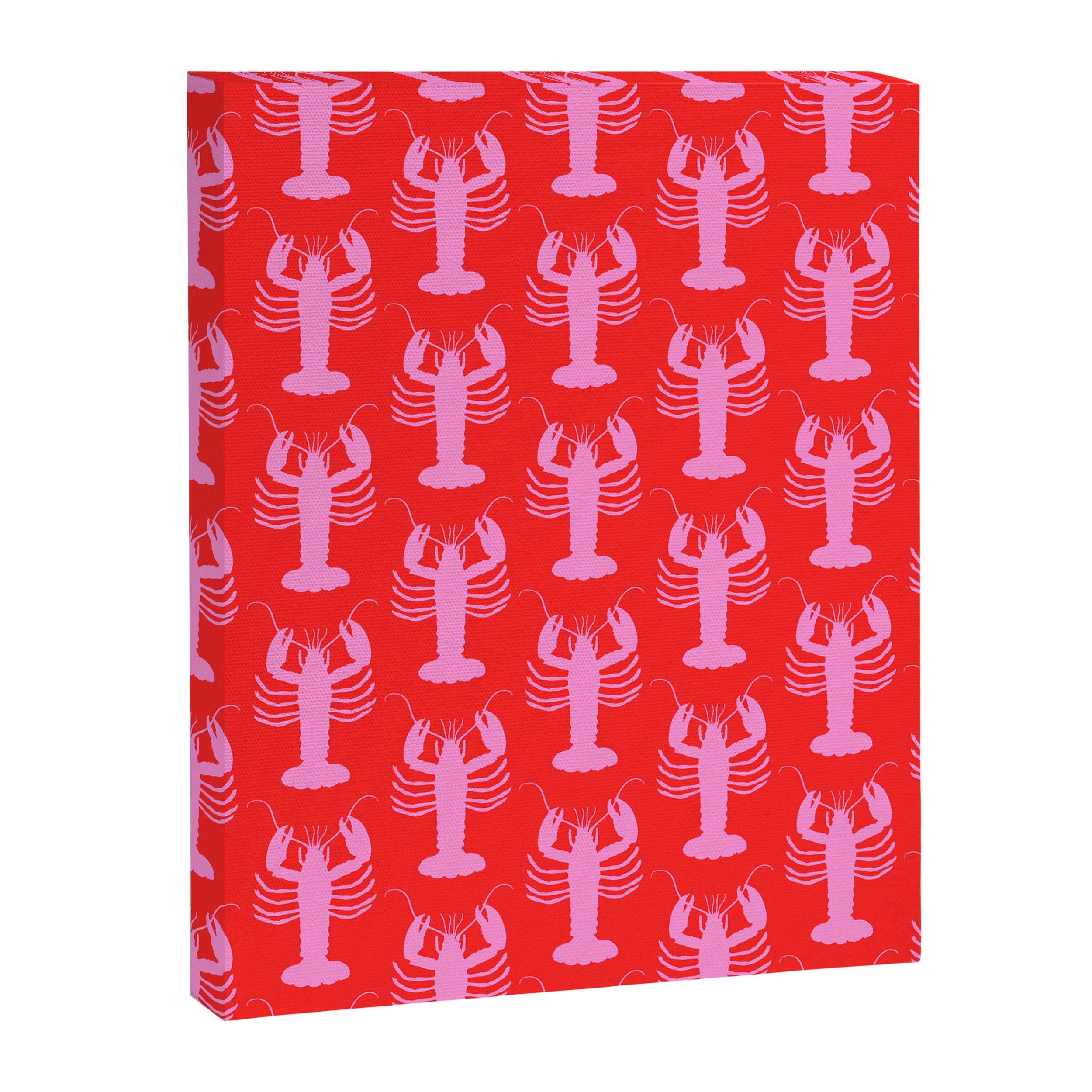 Pop Lobsters Preppy Pink and Red Pattern Canvas Print Gallery Image 8