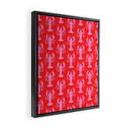 Pop Lobsters Preppy Pink and Red Pattern Framed Canvas Print Gallery Image 2