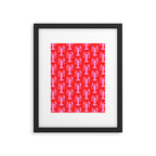 Pop Lobsters Preppy Pink and Red Pattern Framed Art Print Gallery Image 6