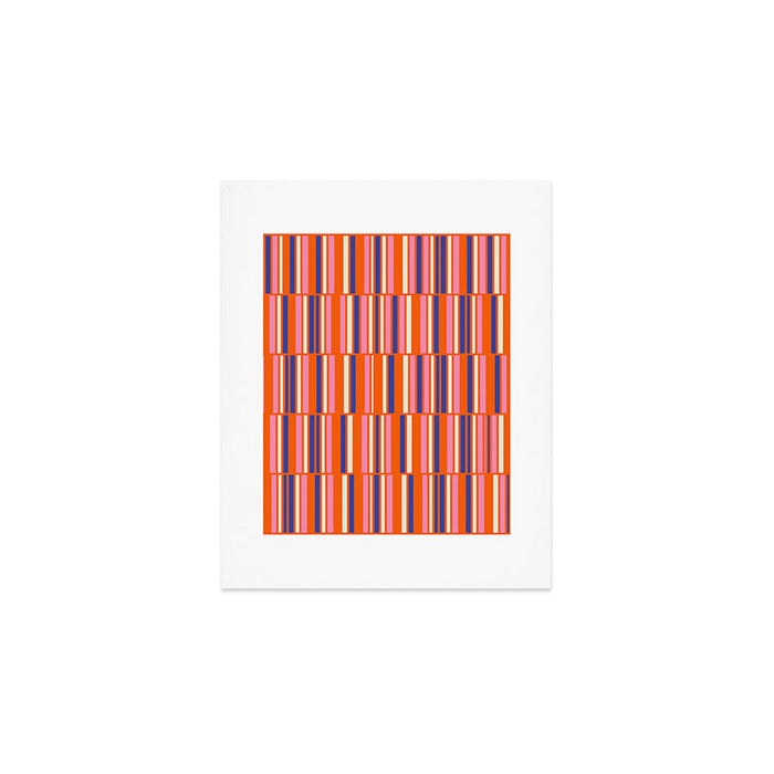 Pop Mod Color Boxes Geometric Retro Contemporary Pattern Orange Blue Pink Art Print Gallery Image 1