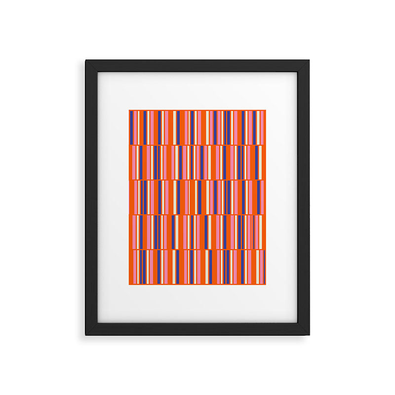 Pop Mod Color Boxes Geometric Retro Contemporary Pattern Orange Blue Pink Framed Art Print Gallery Image 6