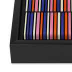 Pop Mod Color Boxes Geometric Retro Pattern Blue Pink Orange Black Framed Canvas Print Gallery Image 3
