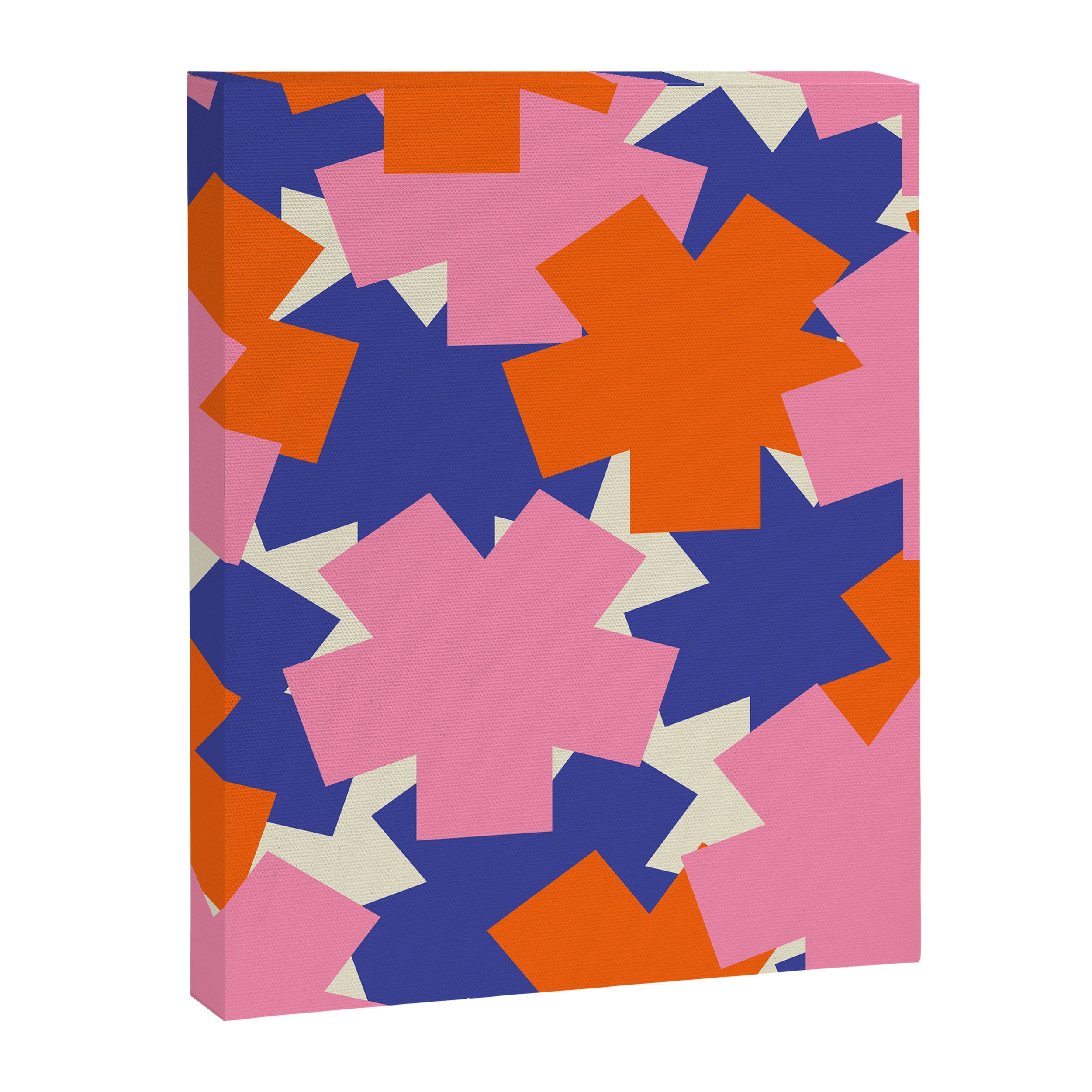 Pop Star Contemporary Abstract Pattern Blue Pink Orange Canvas Print Gallery Image 6