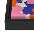 Pop Star Contemporary Abstract Pattern Blue Pink Orange Framed Canvas Print Gallery Image 3