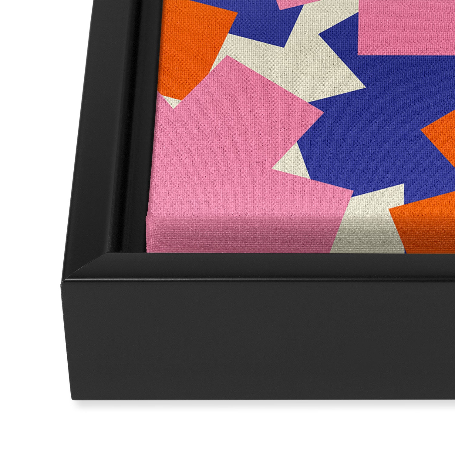 Pop Star Contemporary Abstract Pattern Blue Pink Orange Framed Canvas Print Gallery Image 3