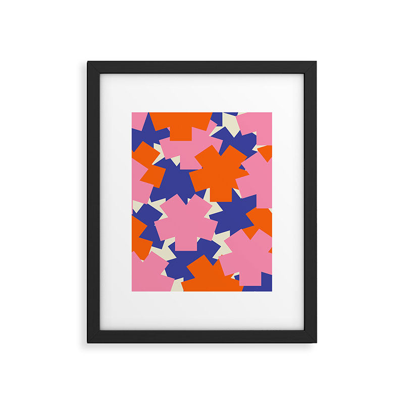 Pop Star Contemporary Abstract Pattern Blue Pink Orange Framed Art Print Gallery Image 5