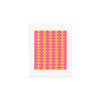 Pop Stripes Wavy Ogee A-Go-Go Pattern in Bright Pink and Yellow Art Print Gallery Image 1