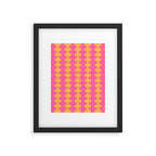 Pop Stripes Wavy Ogee A-Go-Go Pattern in Bright Pink and Yellow Framed Art Print Gallery Image 6