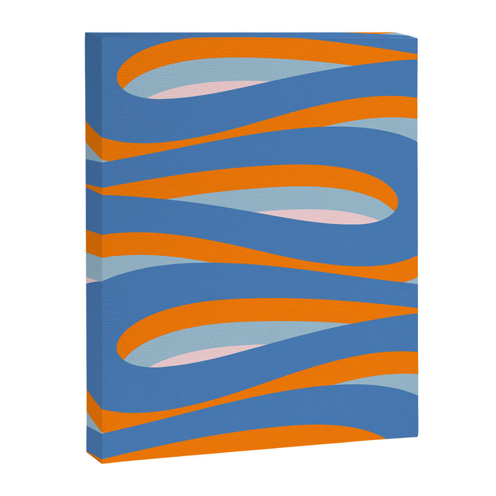 Pop Swirl Wavy Abstract Line Pattern Blue Orange Pink Canvas Print Gallery Image 1