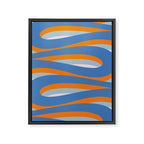 Pop Swirl Wavy Abstract Line Pattern Blue Orange Pink Framed Canvas Print Gallery Image 6