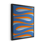 Pop Swirl Wavy Abstract Line Pattern Blue Orange Pink Framed Canvas Print Gallery Image 2