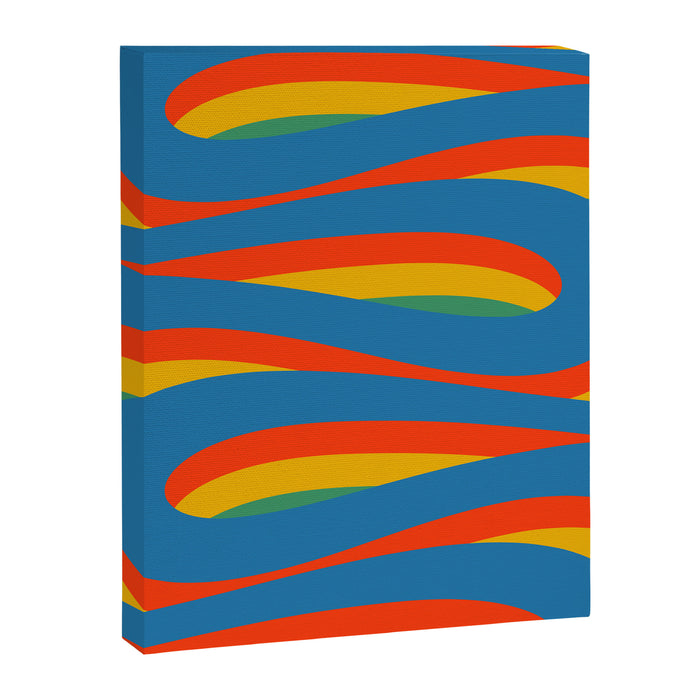 Pop Swirl Wavy Abstract Line Pattern Colorful Bright Blue Red Yellow Green Canvas Print Gallery Image 1