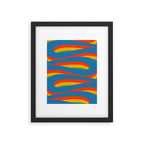 Pop Swirl Wavy Abstract Line Pattern Colorful Bright Blue Red Yellow Green Framed Art Print Gallery Image 5