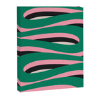 Pop Swirl Wavy Abstract Line Pattern Green Pink Black Canvas Print Gallery Image 6