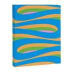 Pop Swirl Wavy Abstract Pattern Bright Blue Green Mustard Pink Canvas Print Gallery Image 6