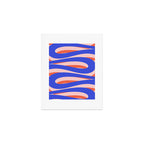 Pop Swirl Wavy Abstract Pattern Royal Blue Pink Red Orange Art Print Gallery Image 1