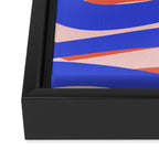 Pop Swirl Wavy Abstract Pattern Royal Blue Pink Red Orange Framed Canvas Print Gallery Image 3