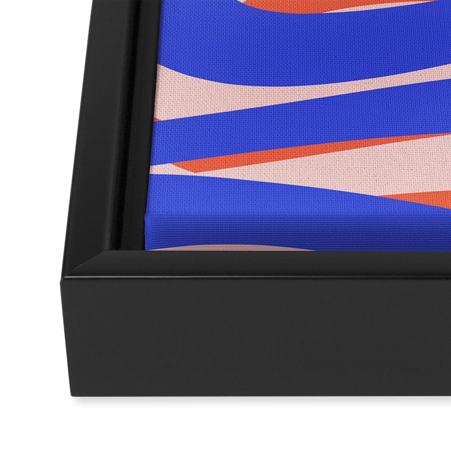 Pop Swirl Wavy Abstract Pattern Royal Blue Pink Red Orange Framed Canvas Print Gallery Image 3