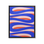 Pop Swirl Wavy Abstract Pattern Royal Blue Pink Red Orange Framed Canvas Print Gallery Image 6