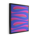 Pop Swirl Wavy Minimalist Abstract Pattern Blue and Hot Pink Framed Canvas Print Gallery Image 2