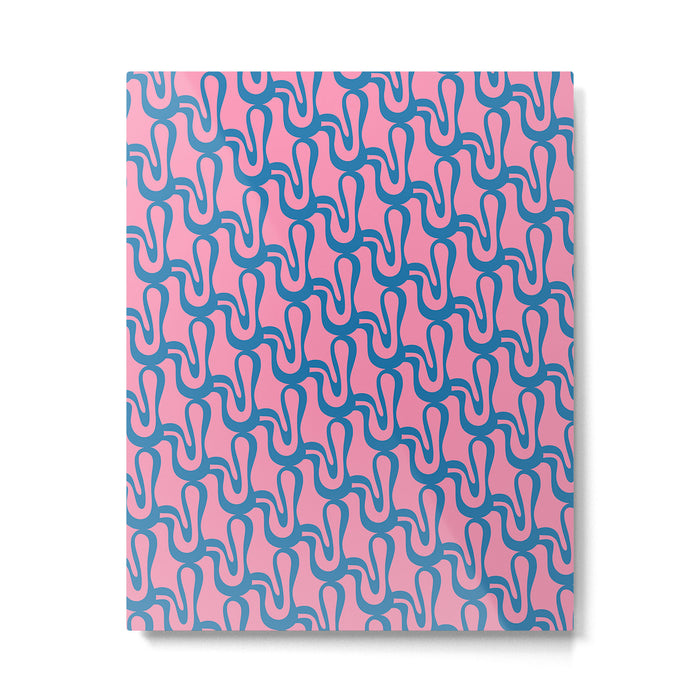 Pop Wiggle Contemporary Abstract Pattern in Pink and Blue Metal Print Gallery Image 1